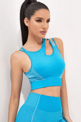 Cutout Strappy Sports Bra and Shorts Set - Admiresty