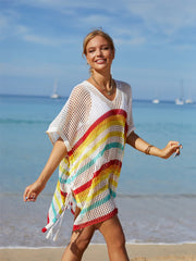 Cutout Striped Cover - Up with Tassel - Admiresty