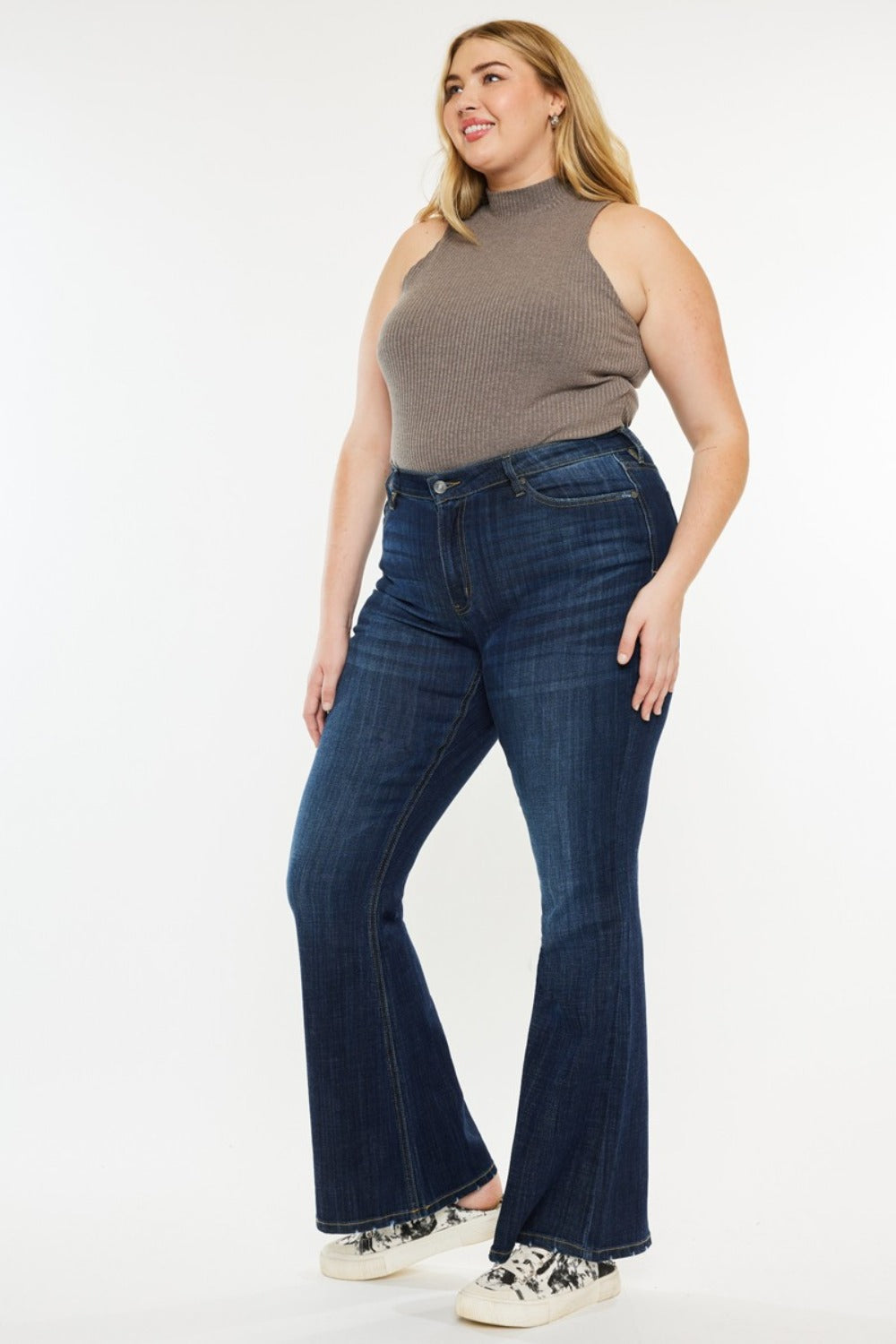 Kancan Full Size Mid Rise Flare Jeans