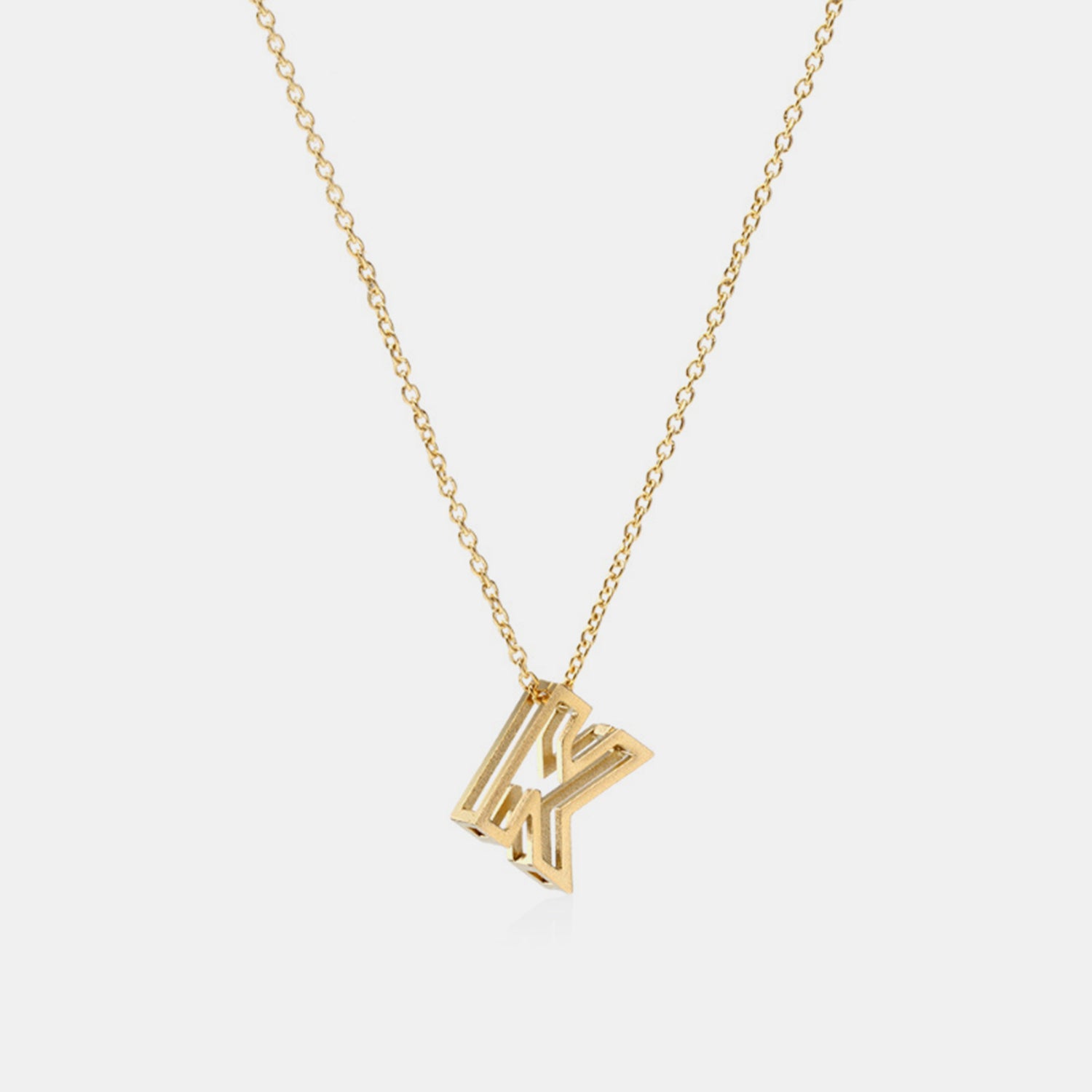 Stainless Steel Letter Pendant Necklace