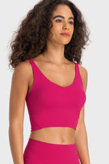 Deep V - Neck Crop Sports Bra - Admiresty