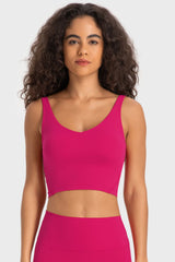 Deep V - Neck Crop Sports Bra - Admiresty