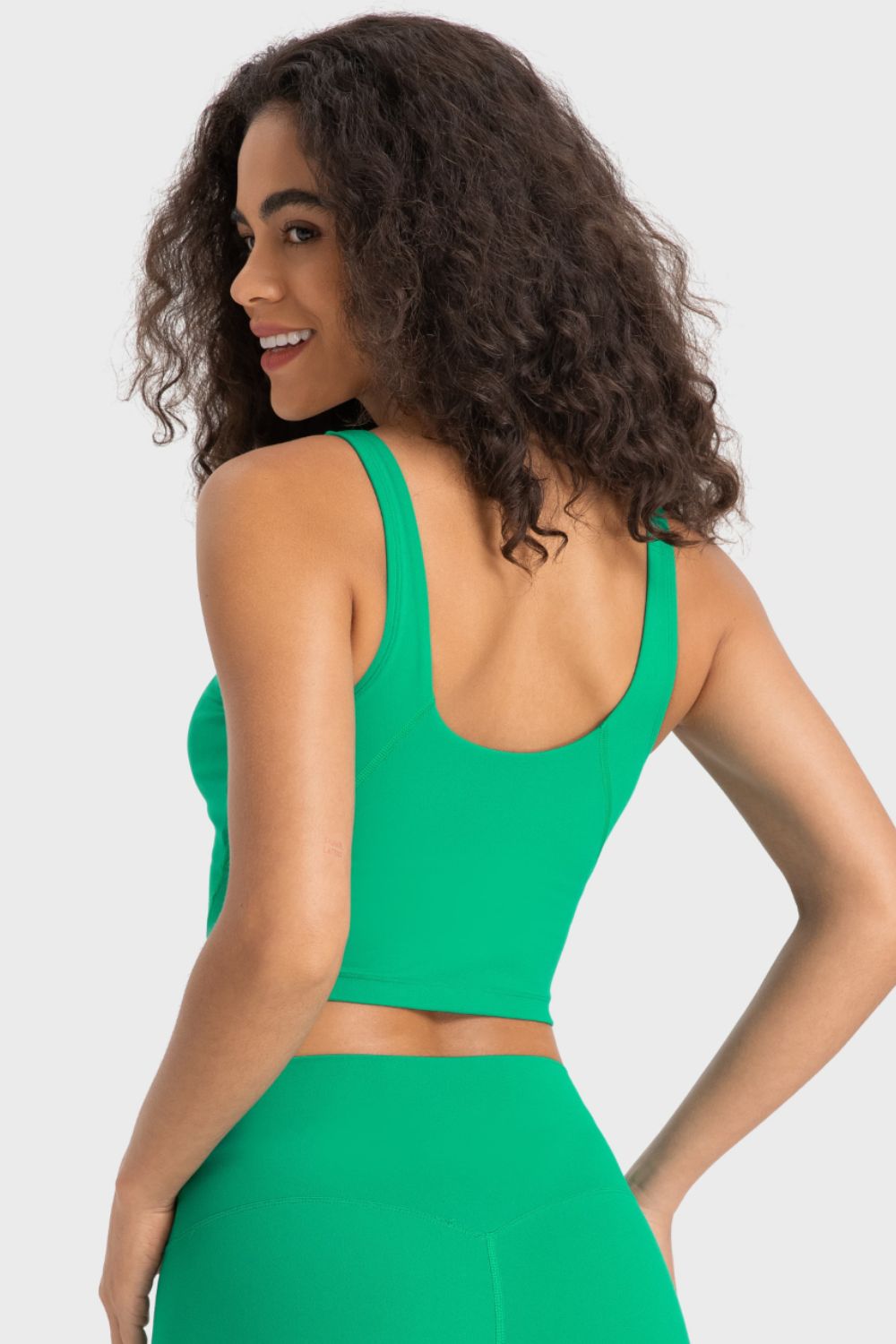 Deep V - Neck Crop Sports Bra - Admiresty