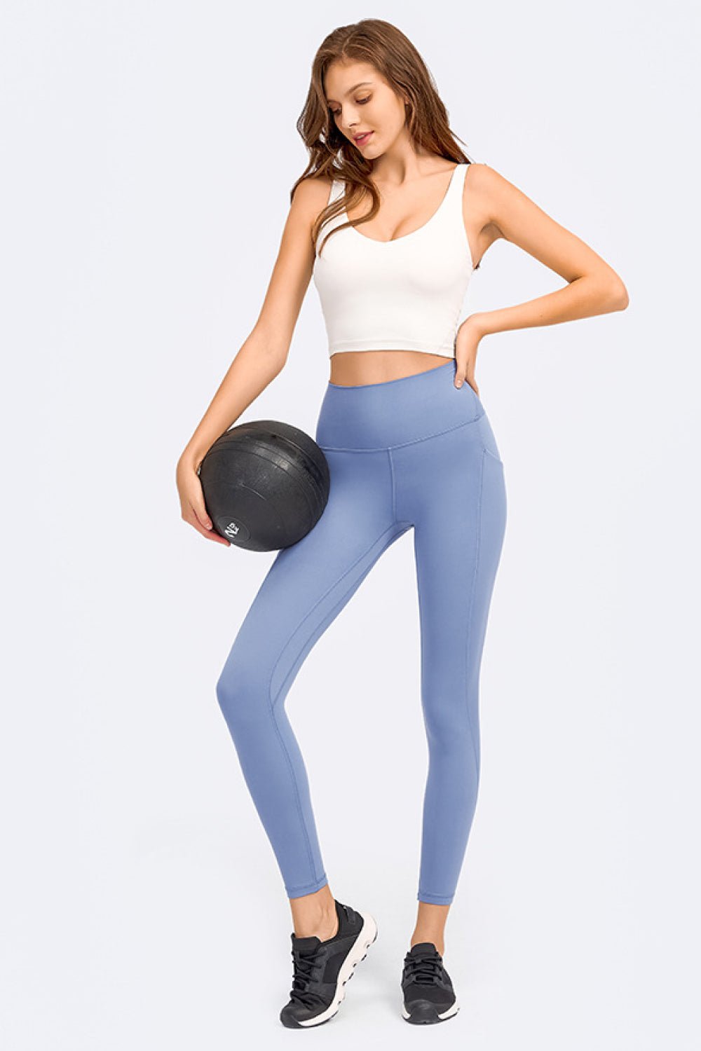 Deep V - Neck Crop Sports Bra - Admiresty