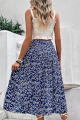 Ditsy Floral Slit High Waist Skirt - Admiresty