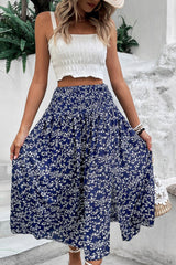 Ditsy Floral Slit High Waist Skirt - Admiresty