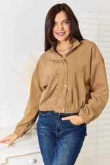 Double Take Long Sleeve Dropped Shoulder Jacket - Admiresty