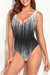 V-Neck Backless One-Piece Swimsuit