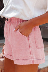 Paperbag Waist Denim Shorts