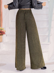 Ribbed Tied Wide Leg Pants