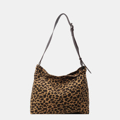 Bolso de mano con correa ajustable y estampado de leopardo