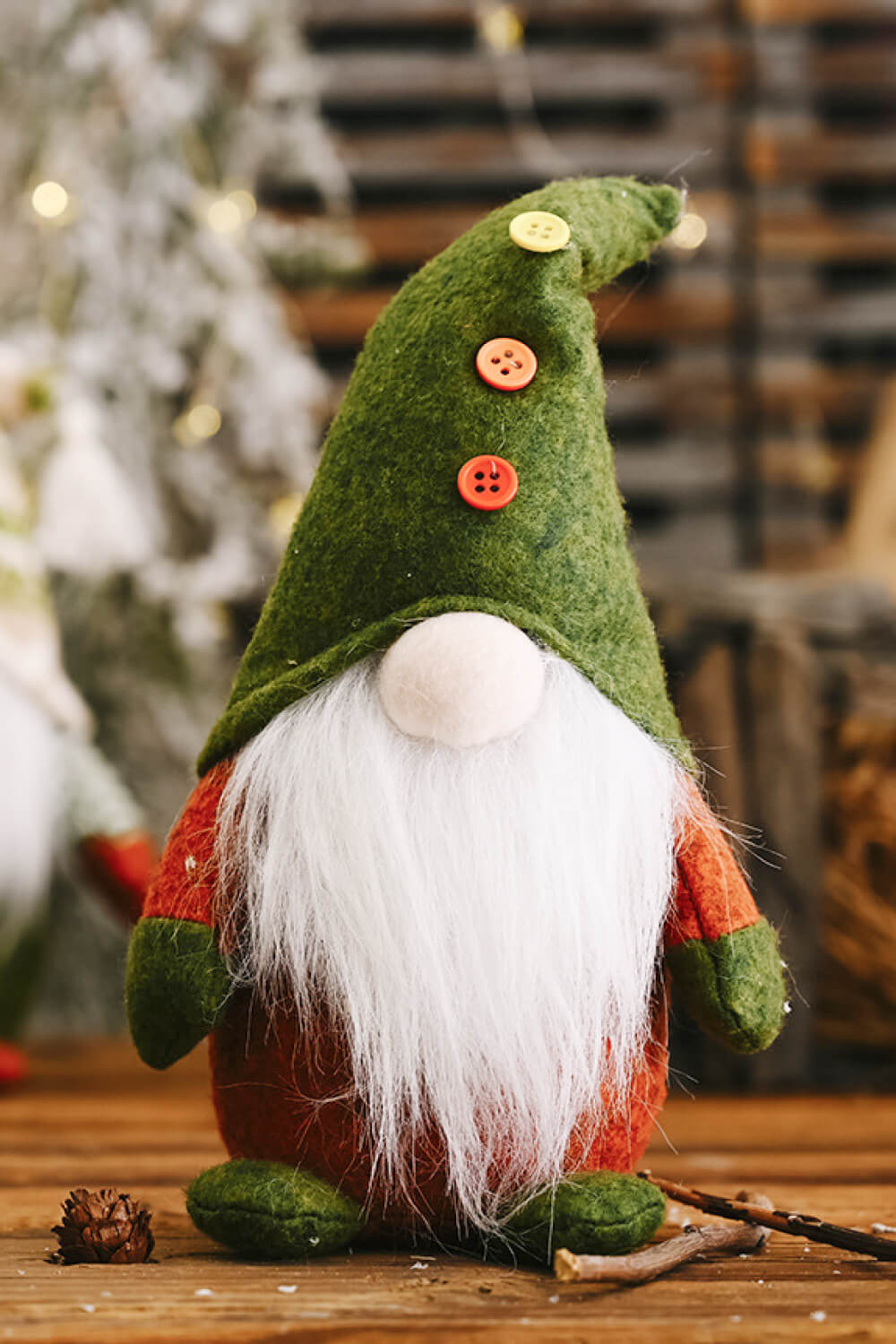 Paquete de 2 gnomos navideños sin rostro con patas cortas