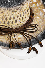 Sombrero de ala ancha con correa de cuerda y abertura Fame