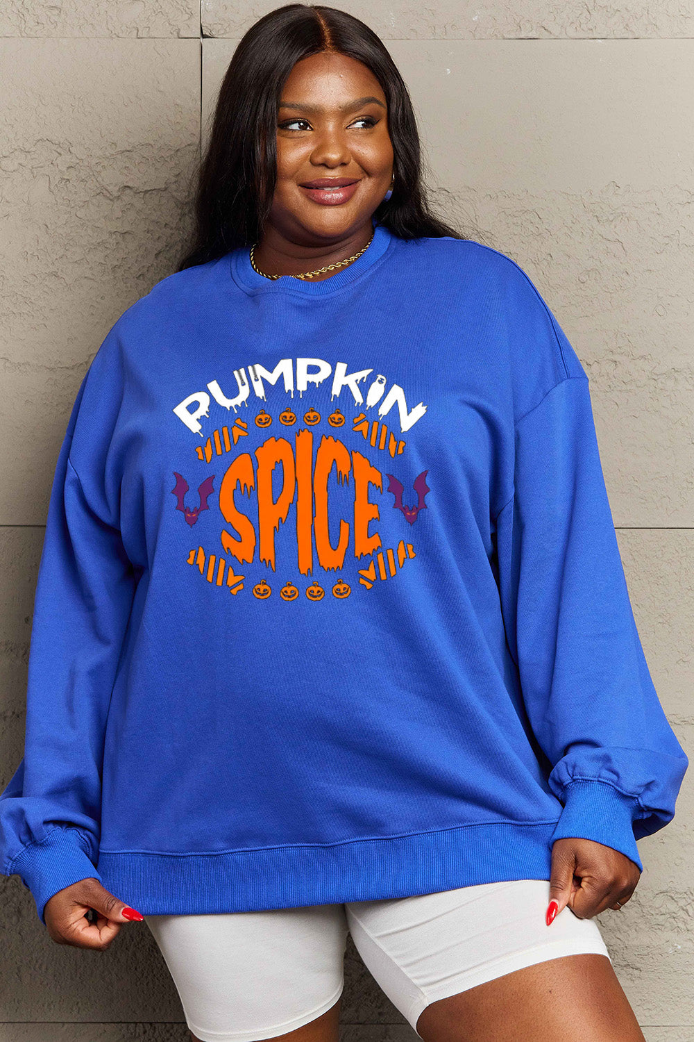 Sudadera con gráfico de calabaza y especias de Simply Love