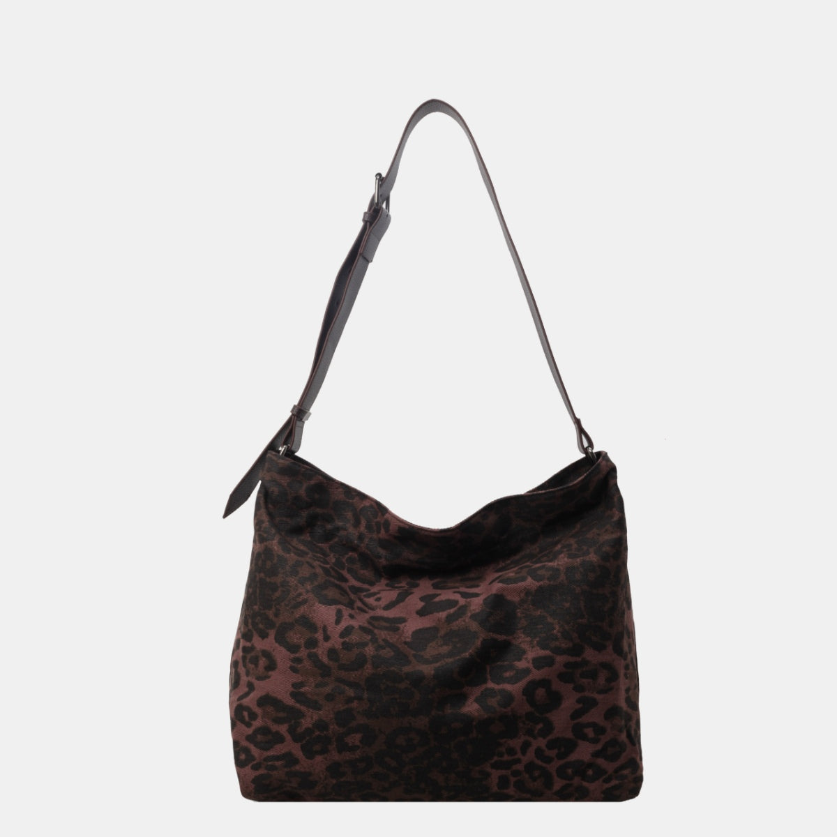 Bolso de mano con correa ajustable y estampado de leopardo