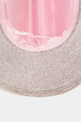 Sombrero de gamuza sintética con ribete de diamantes de imitación Fame Pave