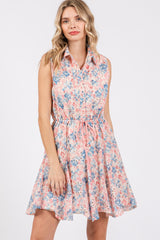 GeeGee Full Size Floral Eyelet Sleeveless Mini Dress