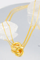 Linked Ring Pendant Chain Necklace