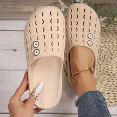 Sandalias planas de PVC con punta redonda