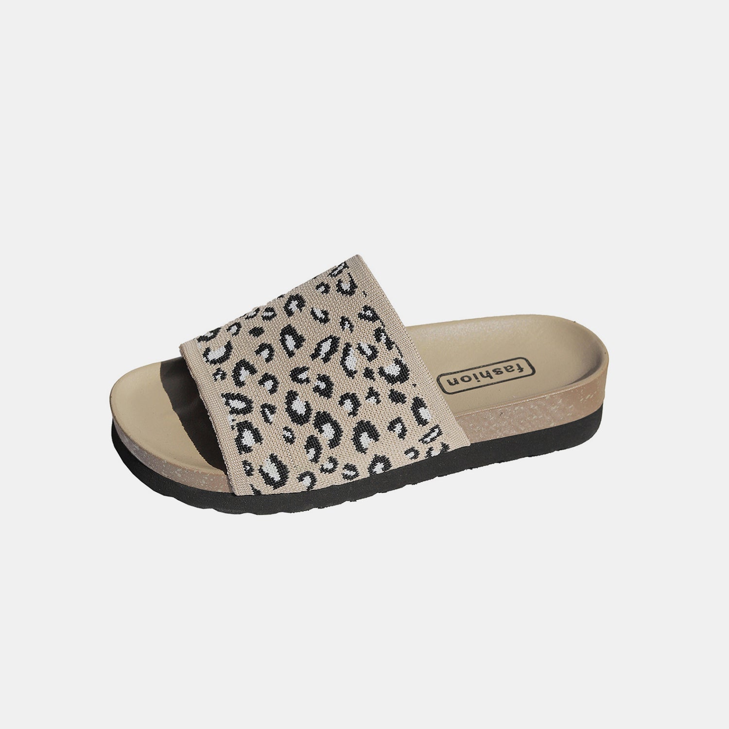 Sandalias de punta abierta con estampado de leopardo