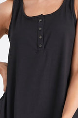 Camiseta sin mangas con medio botón y cuello cuadrado Ninexis