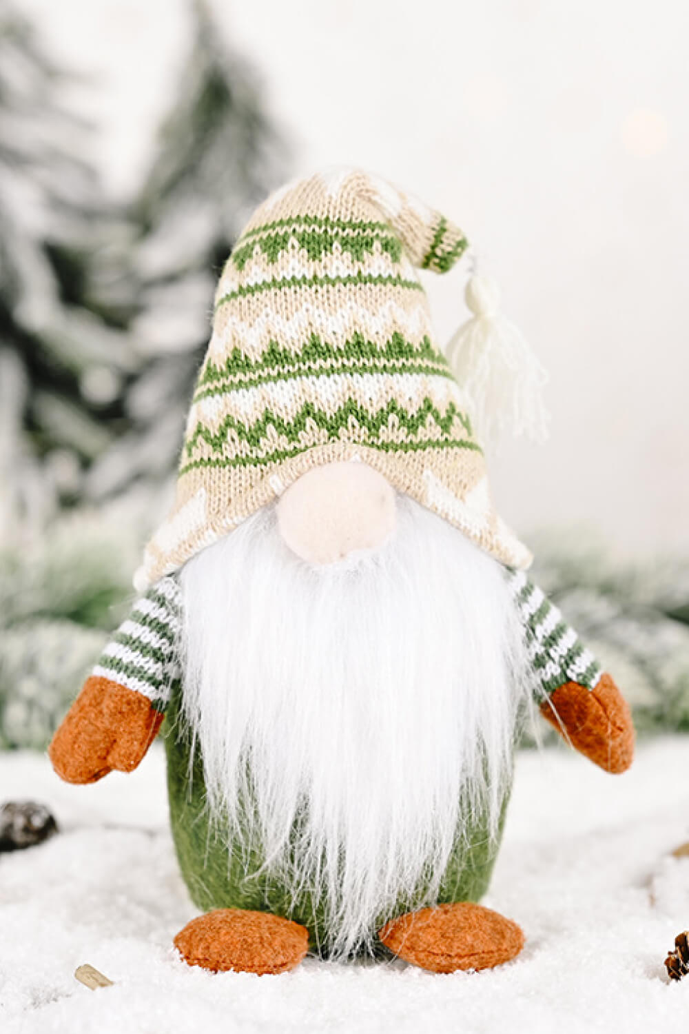 Paquete de 2 gnomos navideños sin rostro con patas cortas