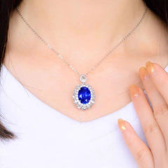 Platinum-Plated Zircon Pendant Necklace