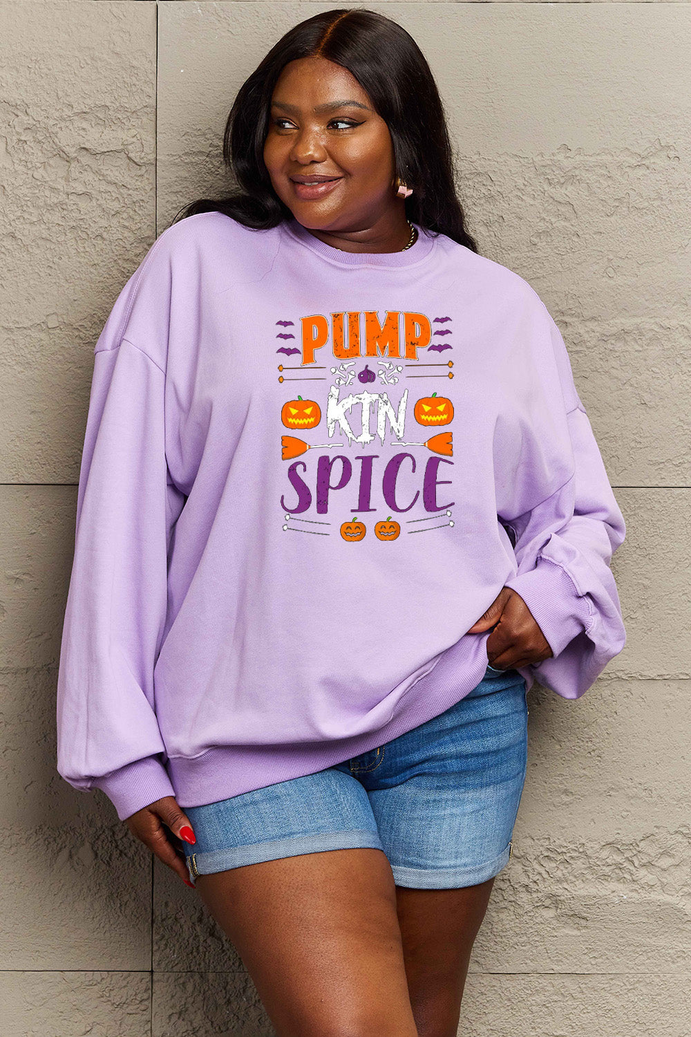 Sudadera con gráfico de calabaza y especias de Simply Love