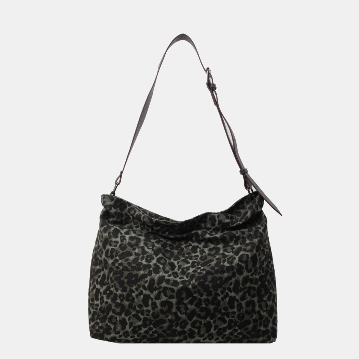 Bolso de mano con correa ajustable y estampado de leopardo