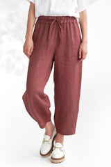 Drawstring Cropped Pants with Pockets