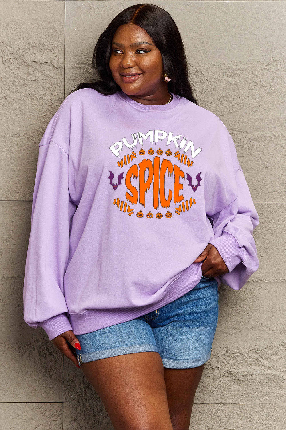 Sudadera con gráfico de calabaza y especias de Simply Love