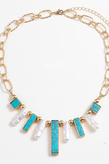 Turquoise Alloy Necklace