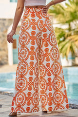 Printed Wide Leg Pants