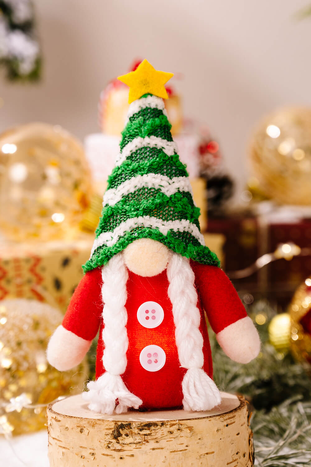 4-Pack Christmas Light-Up Faceless Gnome Hanging Widgets