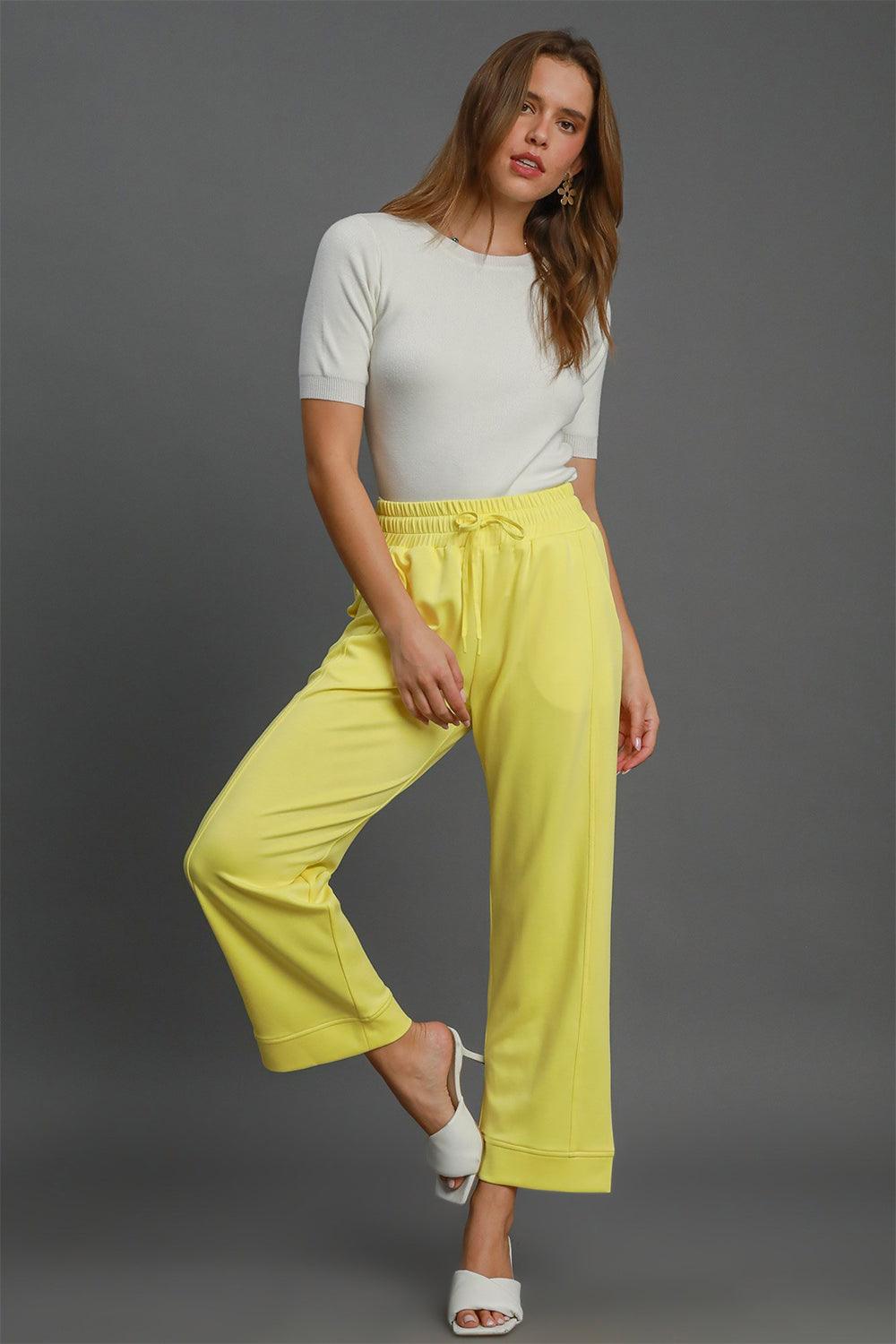 Pantalones anchos con cintura elástica y cordón ajustable de Umgee