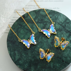 Gold-Plated Butterfly Pendant Necklace