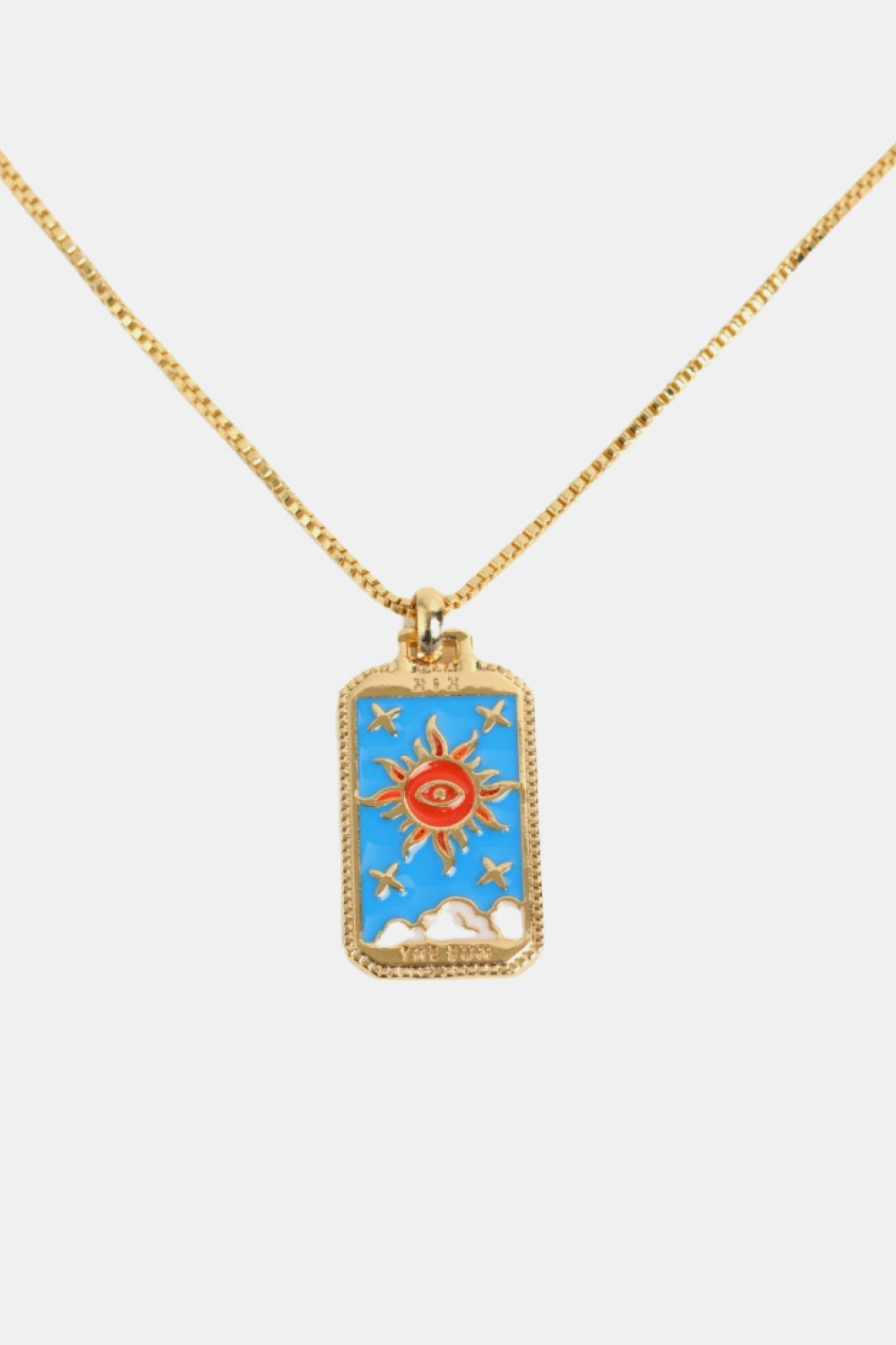 Collar de cobre con colgante de carta del tarot