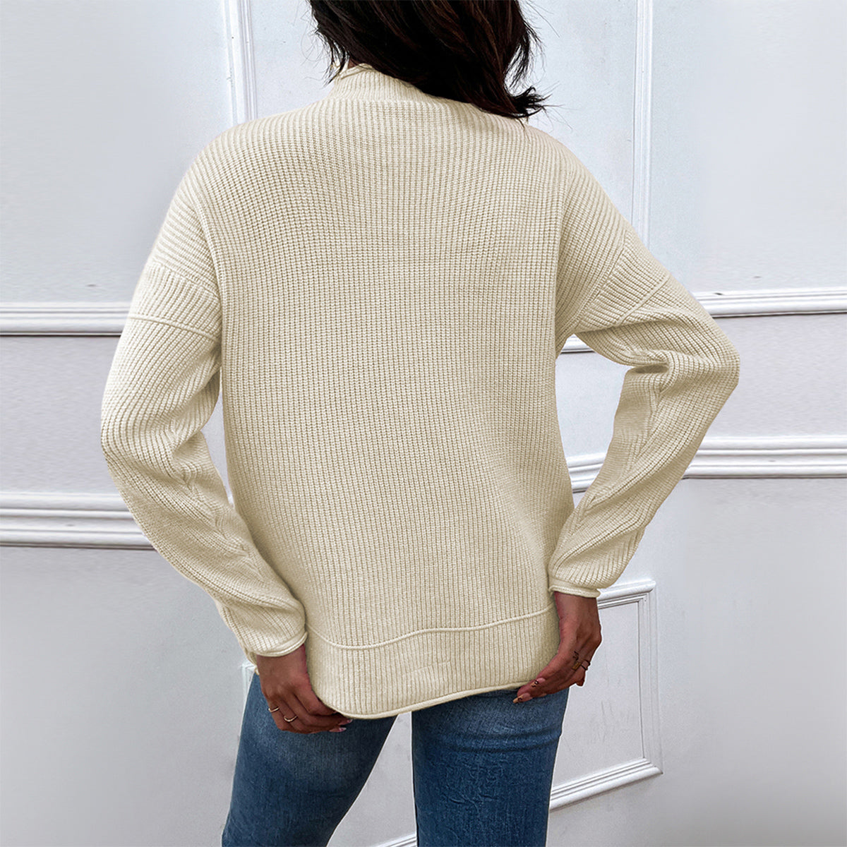 Dropped Shoulder Sweater with Pocket