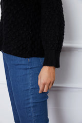 Openwork Round Neck Long Sleeve Sweater