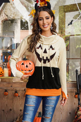 Sudadera con manga larga con estampado de Jack-O'-Lantern