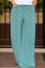 Pantalones anchos con estampado floral de talla grande