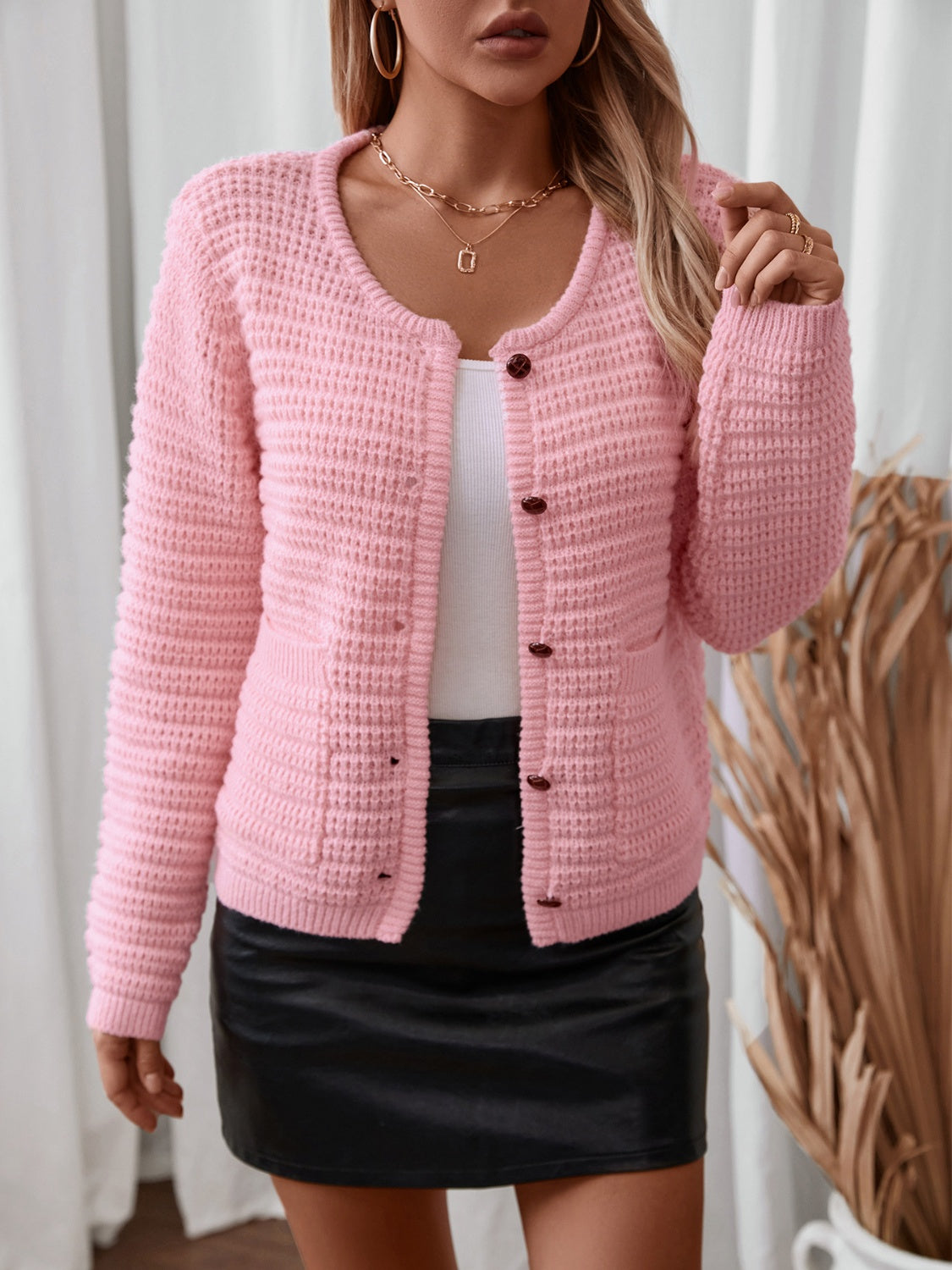 Button Up Long Sleeve Cardigan