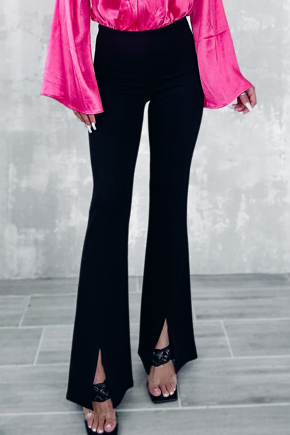 Slit Front Flare Pants