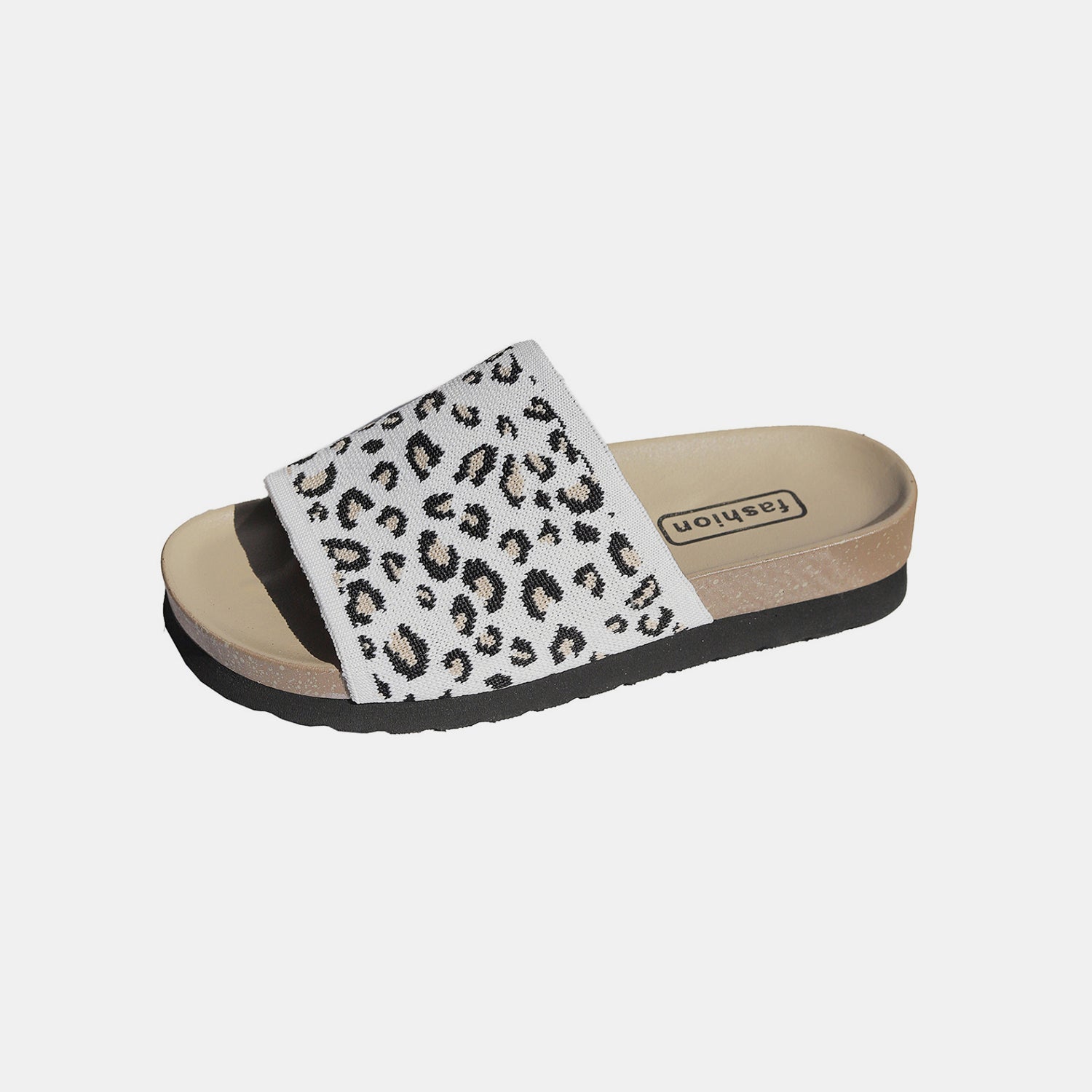 Sandalias de punta abierta con estampado de leopardo