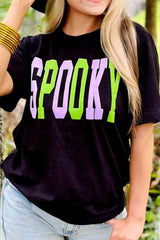 SPOOKY Round Neck Short Sleeve T-Shirt