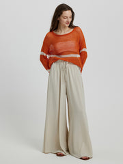 Drawstring Wide Leg Pants