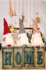 3-Pack Sequin Light-Up Christmas Gnomes