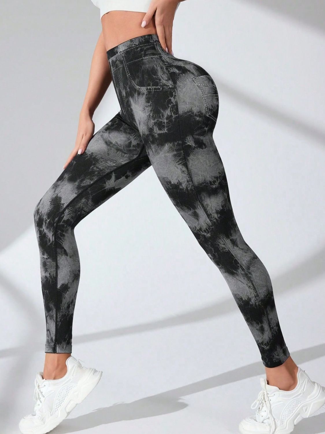 Leggings deportivos de cintura alta con efecto tie-dye