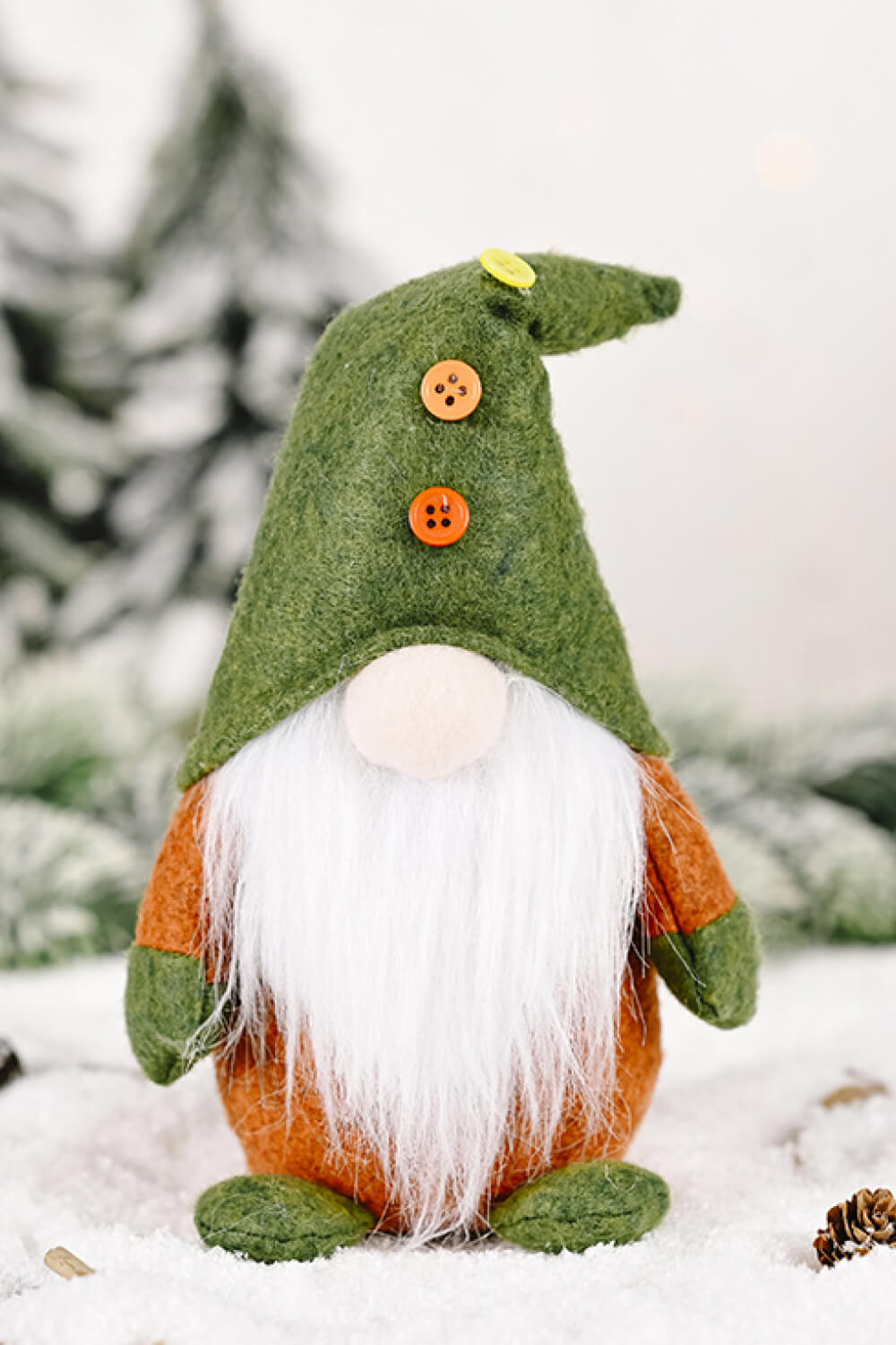 Paquete de 2 gnomos navideños sin rostro con patas cortas