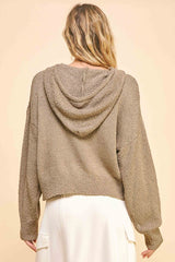 Davi & Dani Drop Shoulder Long Sleeve Hooded Sweater